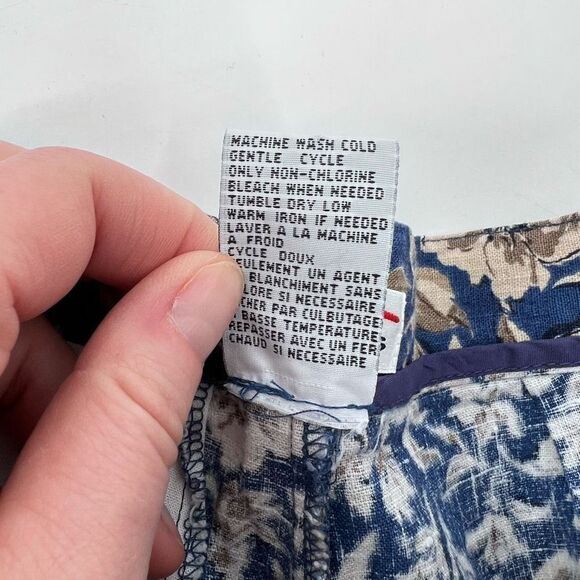 Talbots Women's Blue Vintage Floral Hi-Rise Linen Blend Shorts Size 6 - Picture 4 of 8